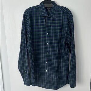 J. Crew Casual Green and Blue Plaid Shirt